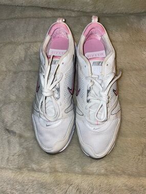 Nike Women's White & Light Pink Max Air Running Sneakers